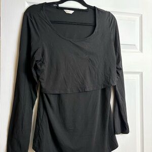 Kindred Bravely Black Long Sleeve Top Nursing Breastfeeding Large